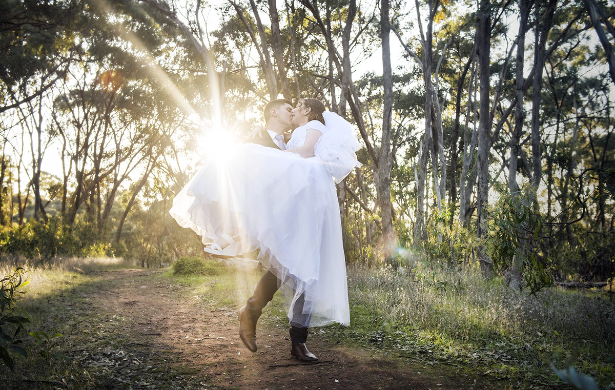 Lifting up the bride