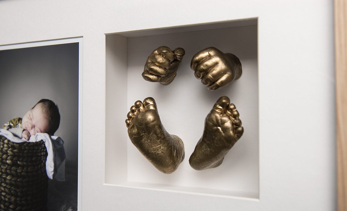 one year's worth of portraits of baby chloe 9 Hand and feet moulds