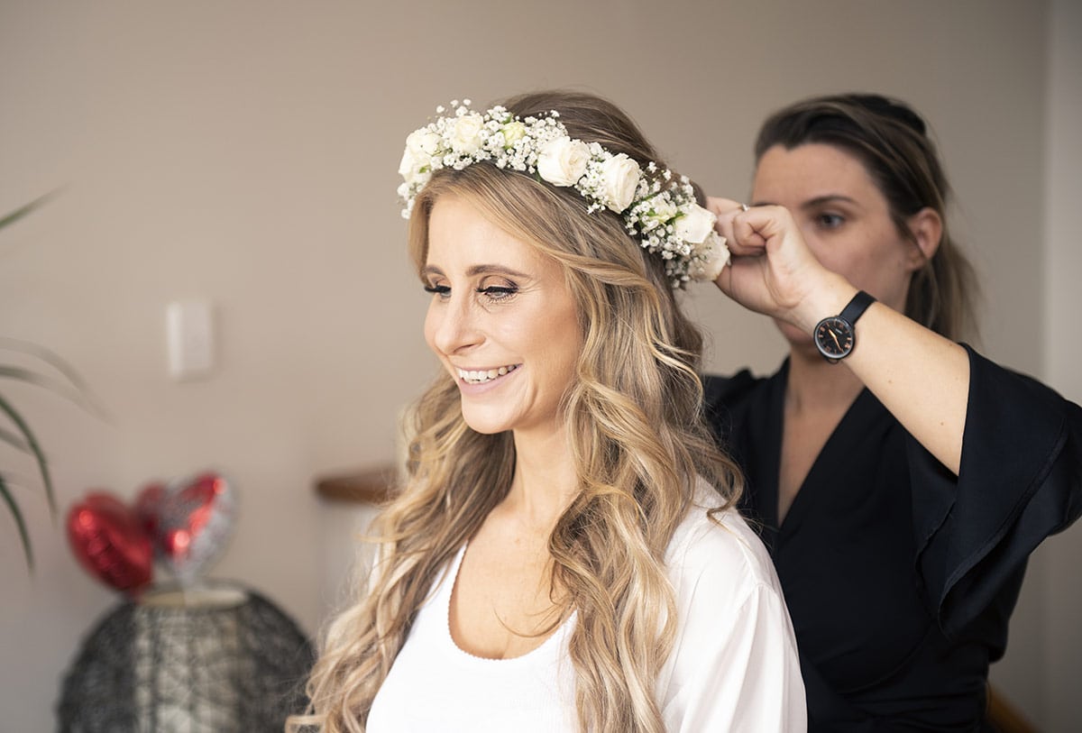 pepper tree cafe wedding - amanda & daniel 94 Flower crown