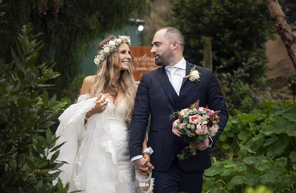 pepper tree cafe wedding - amanda & daniel 130 Walking together