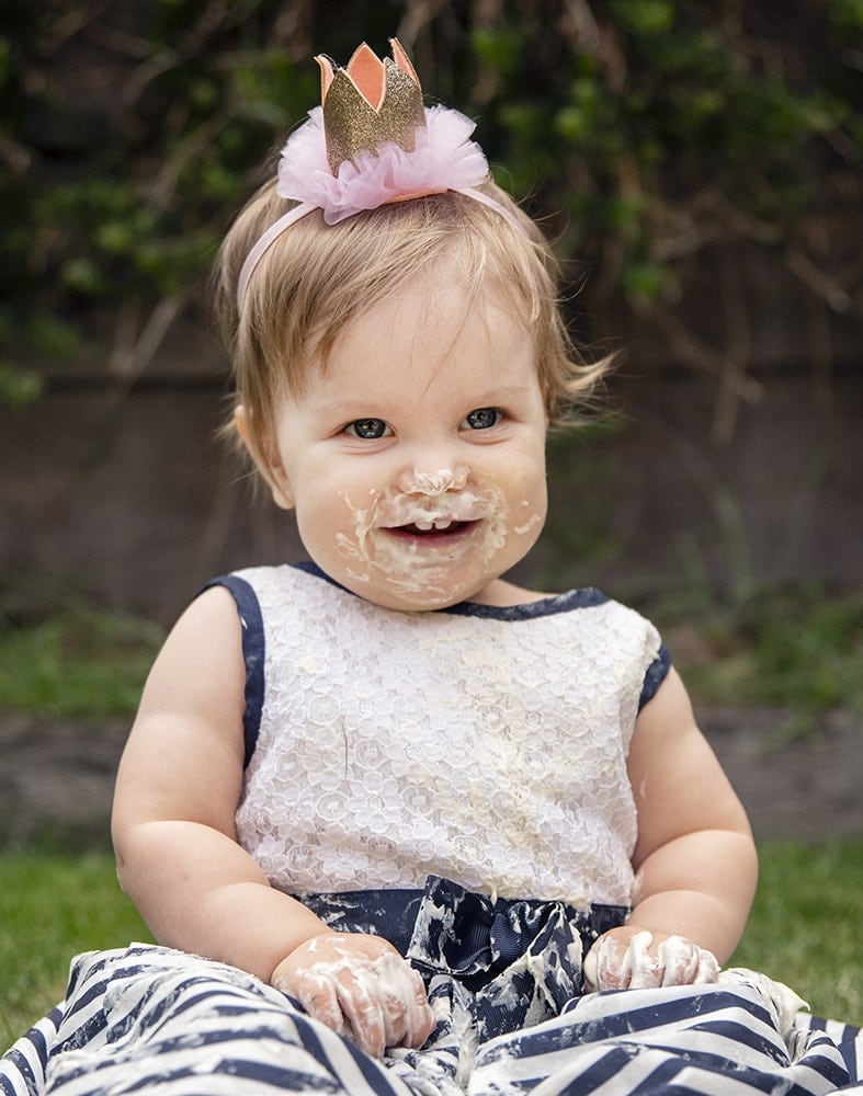 one year's worth of portraits of baby chloe 16 Smiling Bub