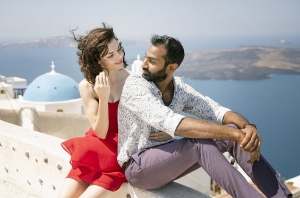 stunning santorini couple photoshoot - greece 11 Sitting on a wall