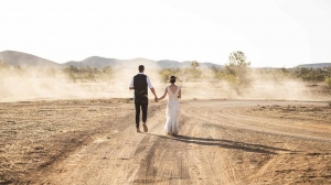 arkapena station wedding - wilpenda pound 6 Bride and groom walking