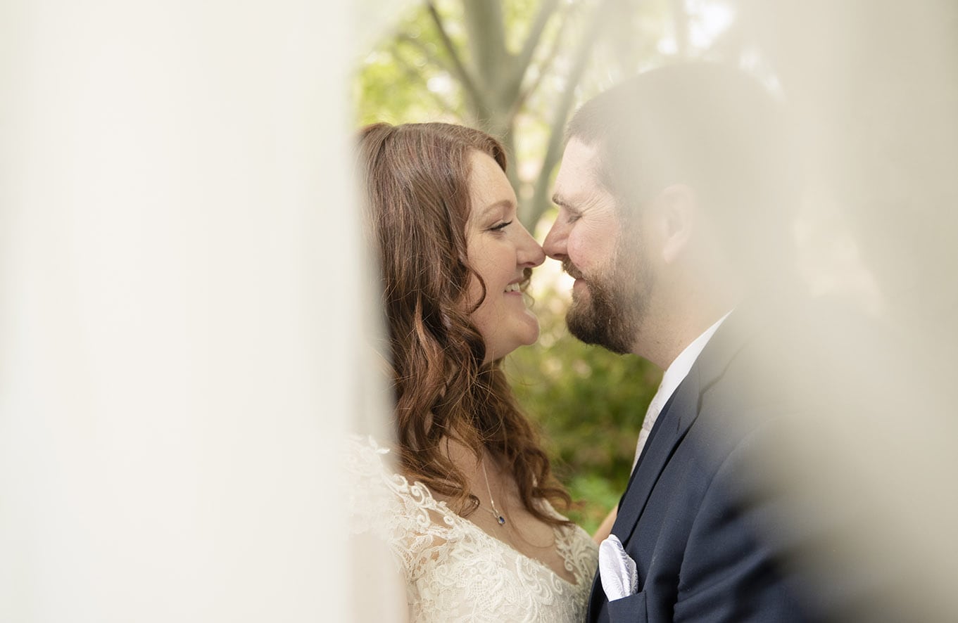 Bride and groom under the veil 2