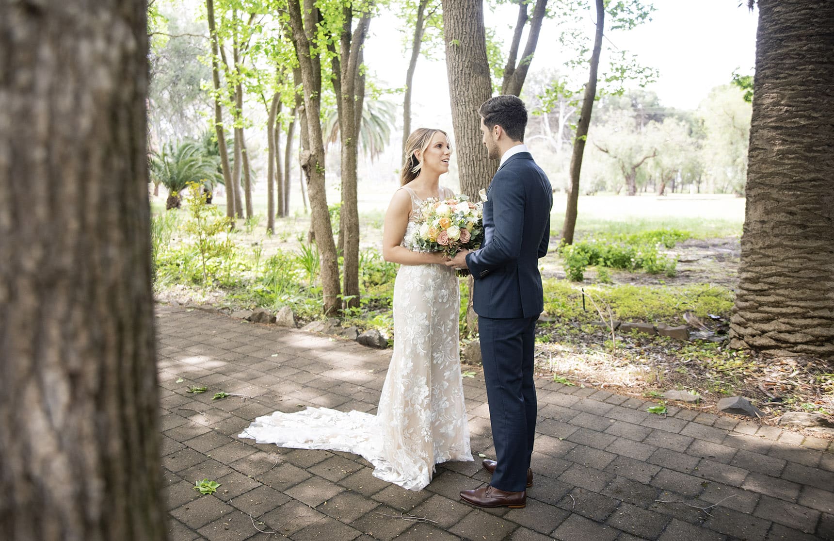 seppeltsfield winery wedding - tahlia & alex 33 Bride and groom together at Seppeltsfield Winery