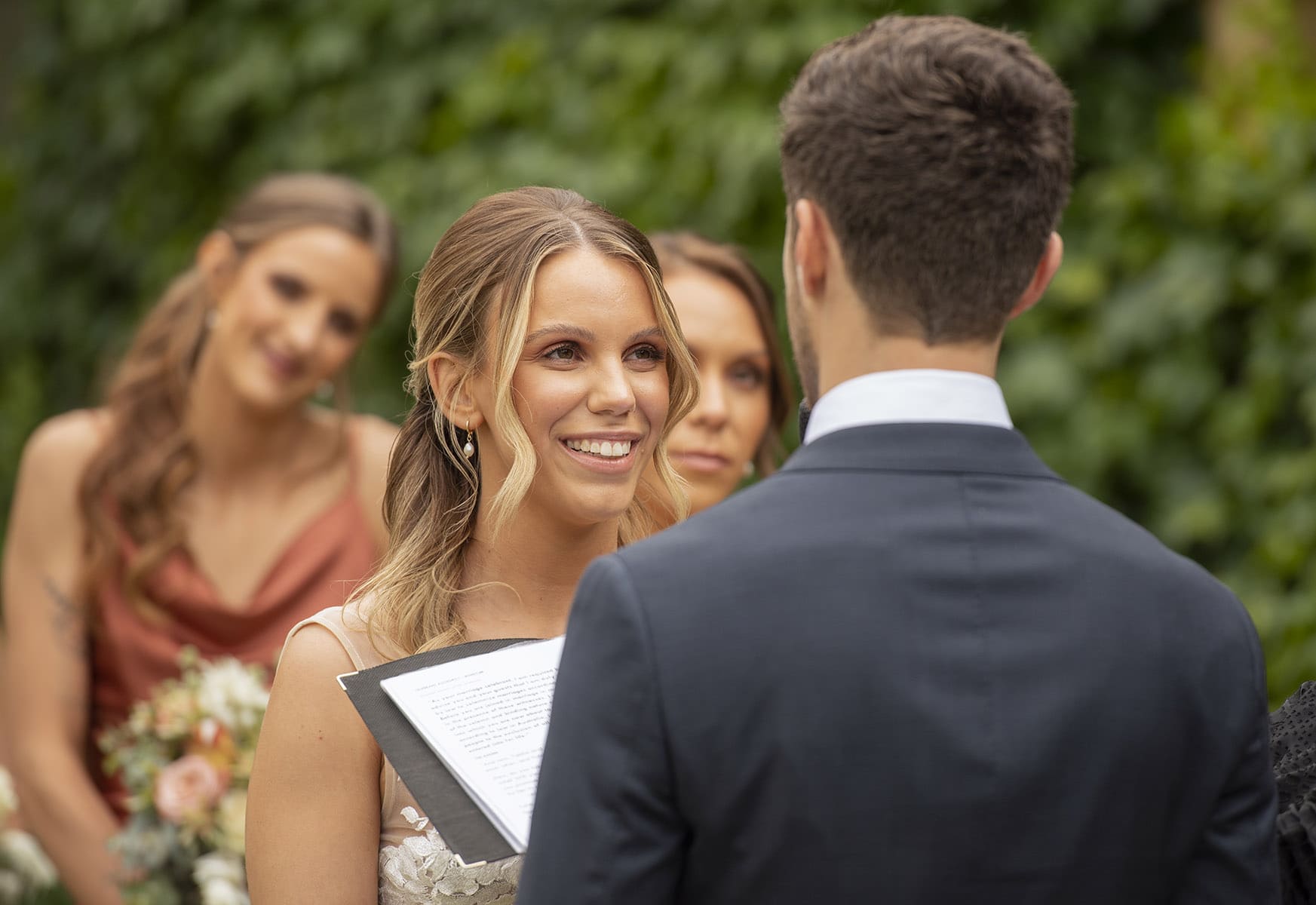 seppeltsfield winery wedding - tahlia & alex 51 Bride looking at her groom smiling