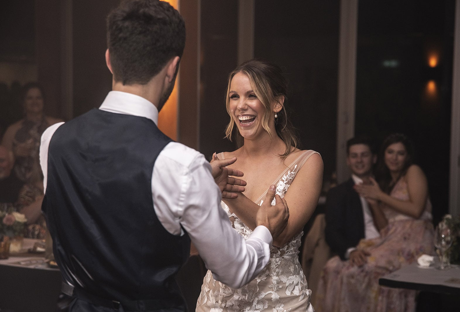 seppeltsfield winery wedding - tahlia & alex 86 Bride smiling during first dance