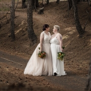 Brides sharing a moment