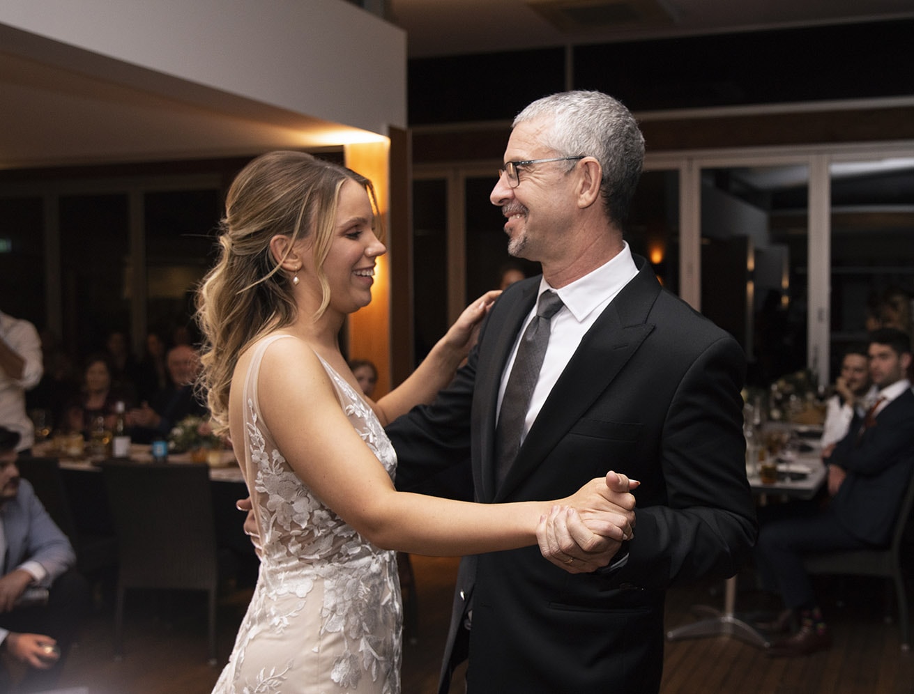 seppeltsfield winery wedding - tahlia & alex 83 Daddy Daugher Dance at Harvest Kitchen