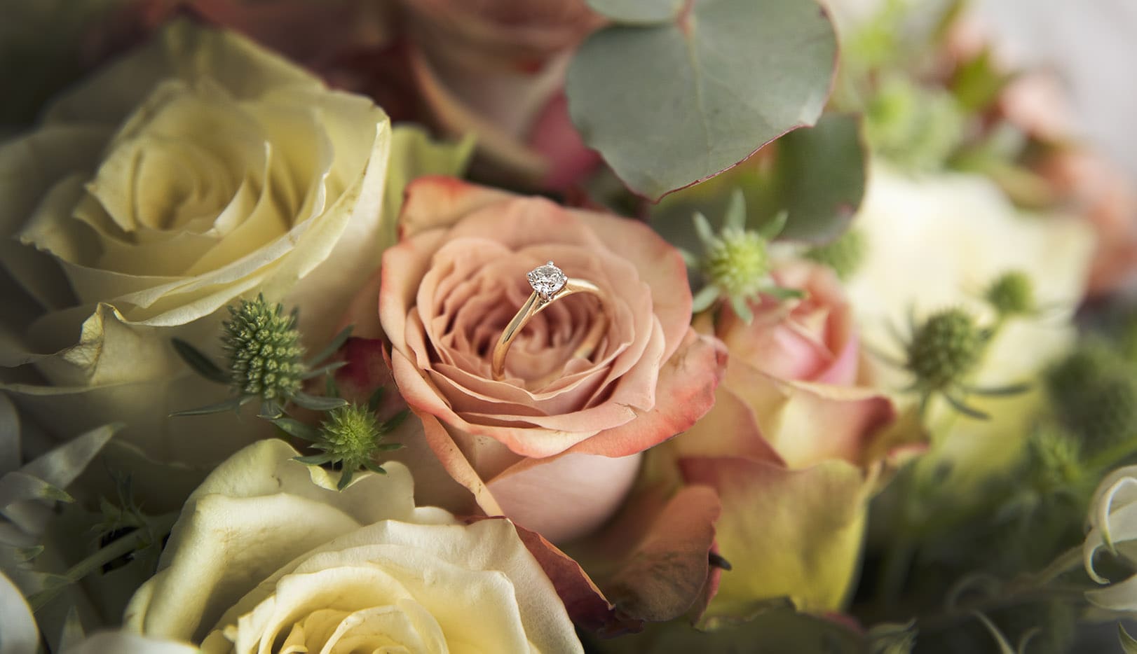 seppeltsfield winery wedding - tahlia & alex 16 Engagement ring in flowers 6