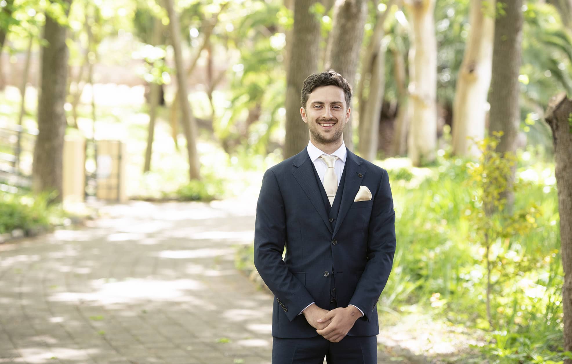 seppeltsfield winery wedding - tahlia & alex 28 Groom waiitng patiently for his bride