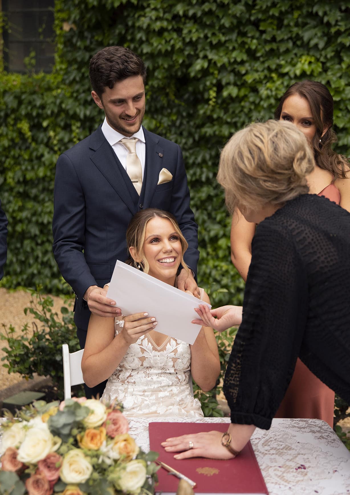 seppeltsfield winery wedding - tahlia & alex 58 Signing wedding documents
