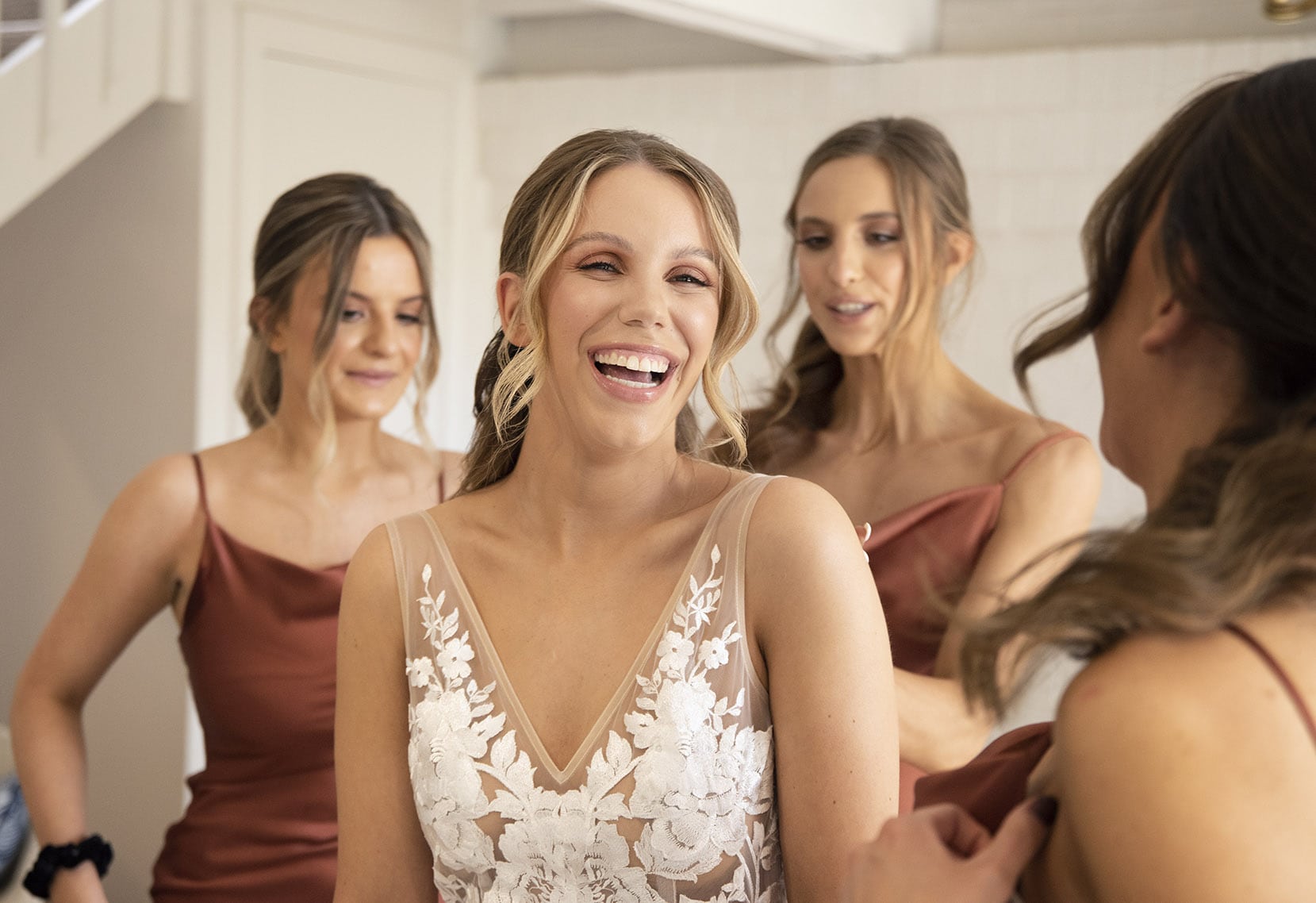 seppeltsfield winery wedding - tahlia & alex 22 Smiling bride as she gets ready