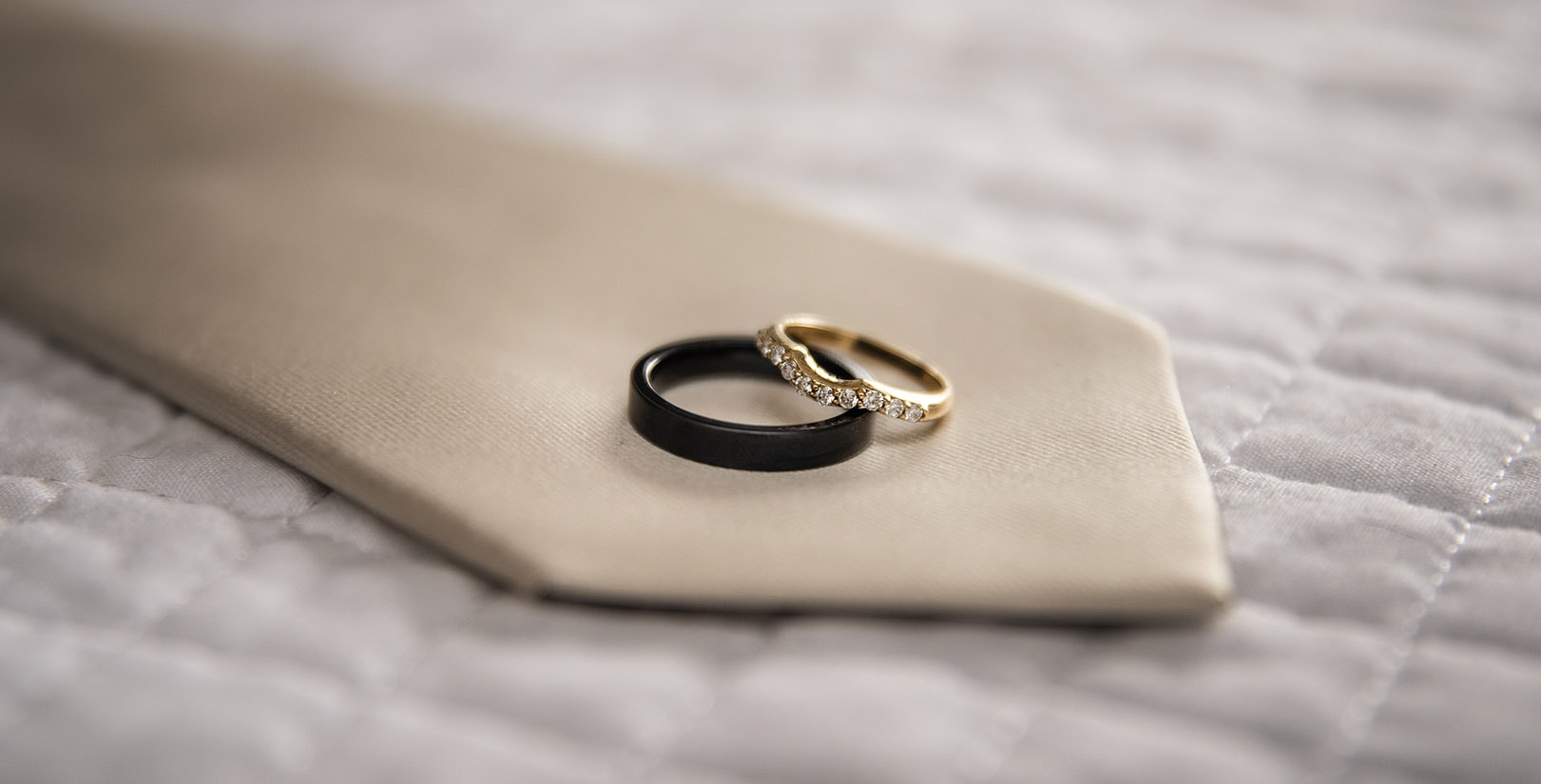 seppeltsfield winery wedding - tahlia & alex 2 Wedding rings on tie