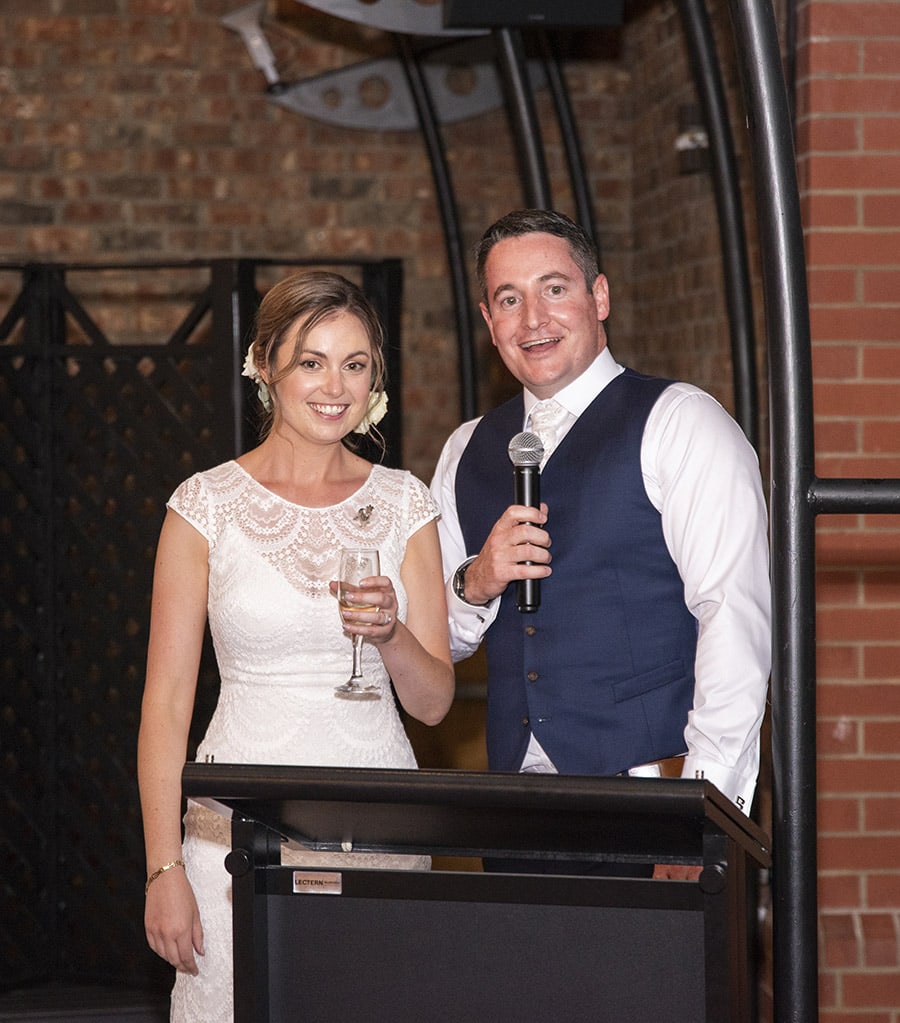 serafino wines wedding - claire & arron 73 bridal couple speech