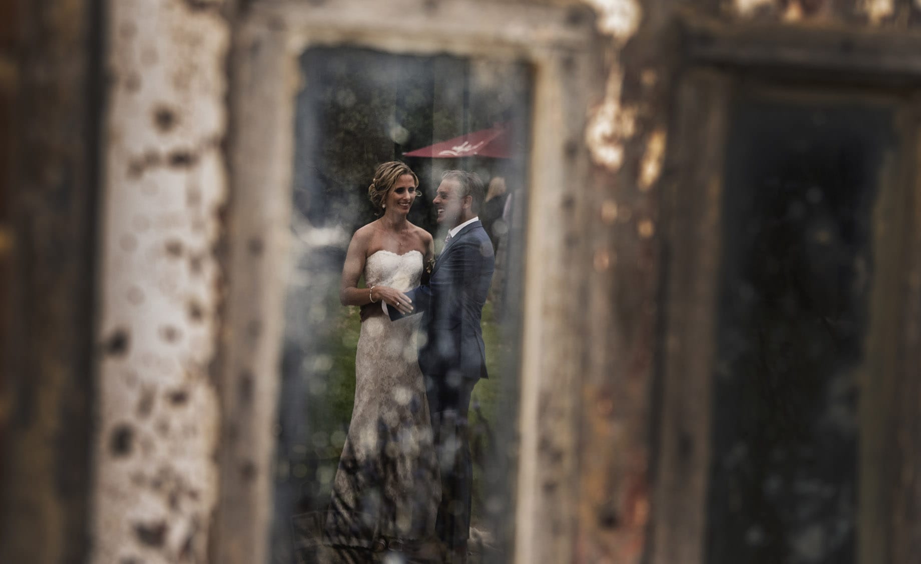 crabtree farm wedding - sarah & elten 43 bride and groom reflection