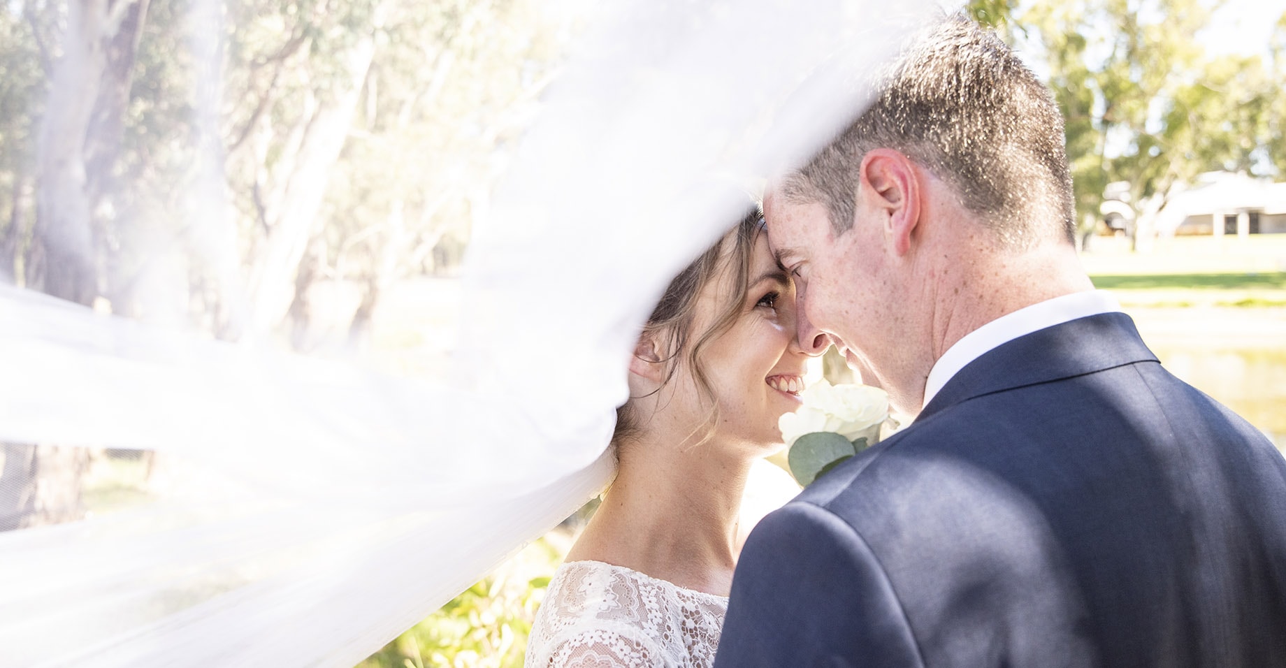serafino wines wedding - claire & arron 53 bride and groom under the veil