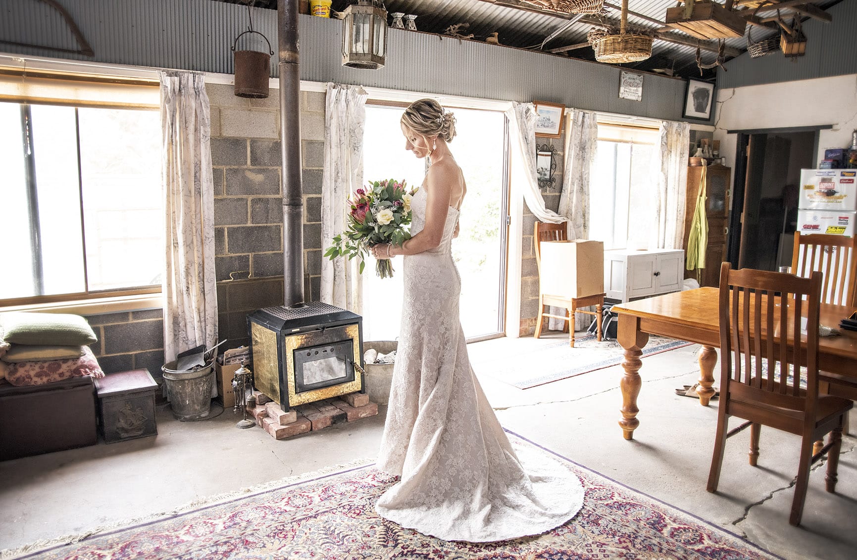 crabtree farm wedding - sarah & elten 6 bride in the rooms at Crabtree Farm