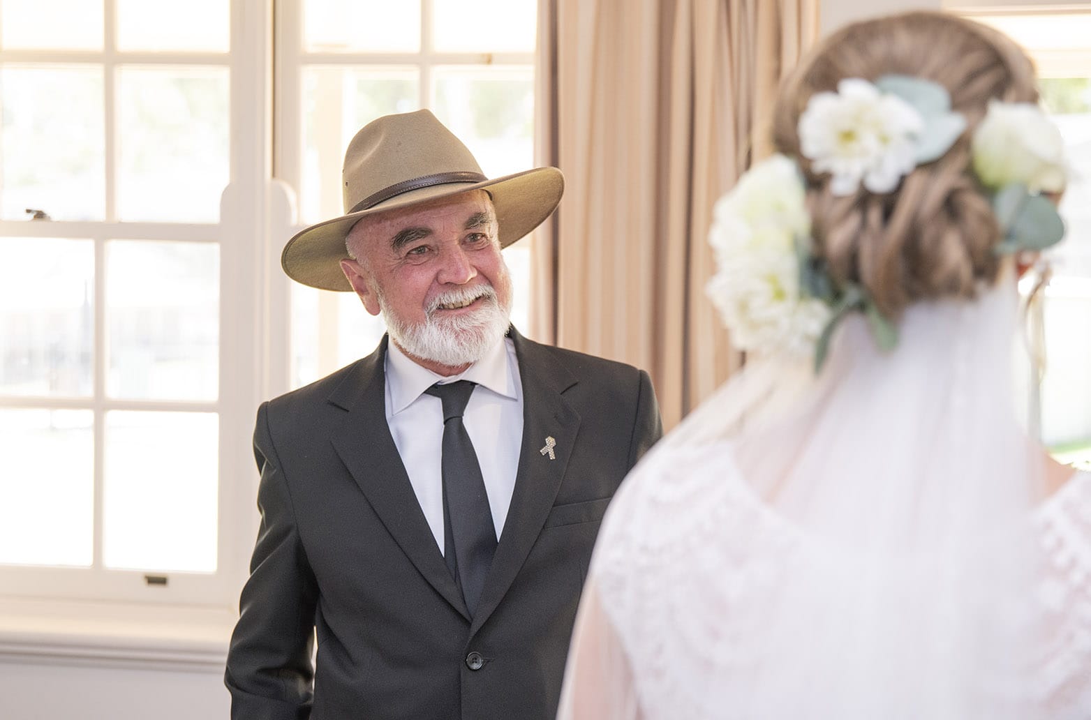 serafino wines wedding - claire & arron 31 Dad's first look of his daughter