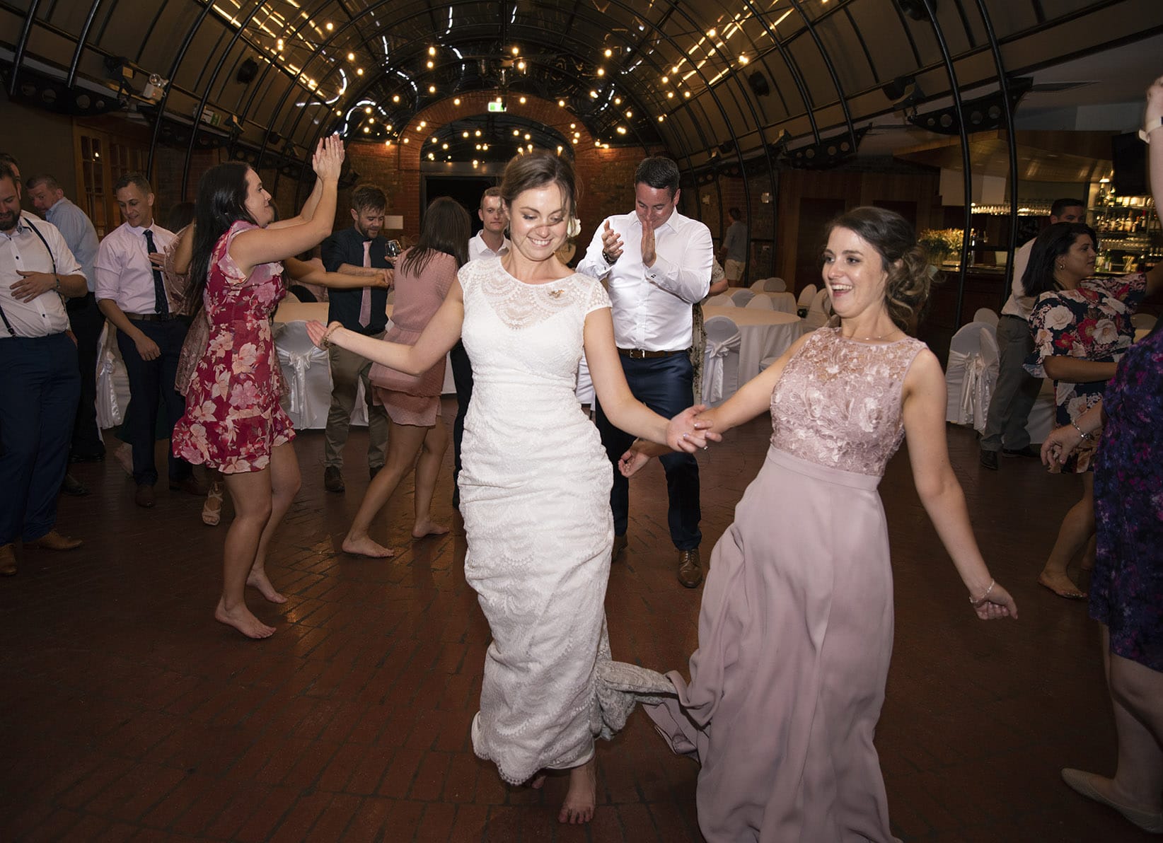 serafino wines wedding - claire & arron 83 dancing bride with guests