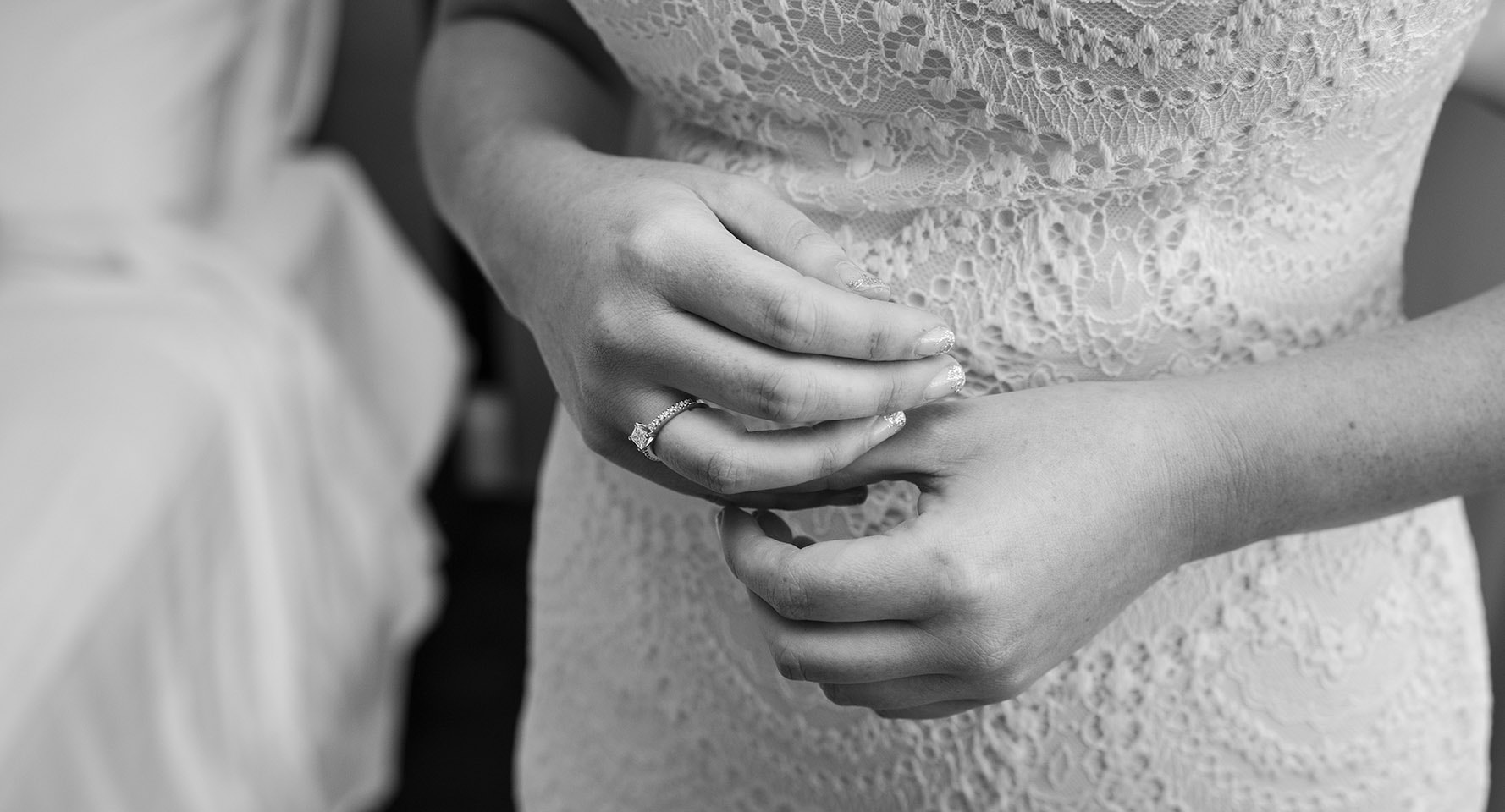 serafino wines wedding - claire & arron 28 Nervously clutching fingers