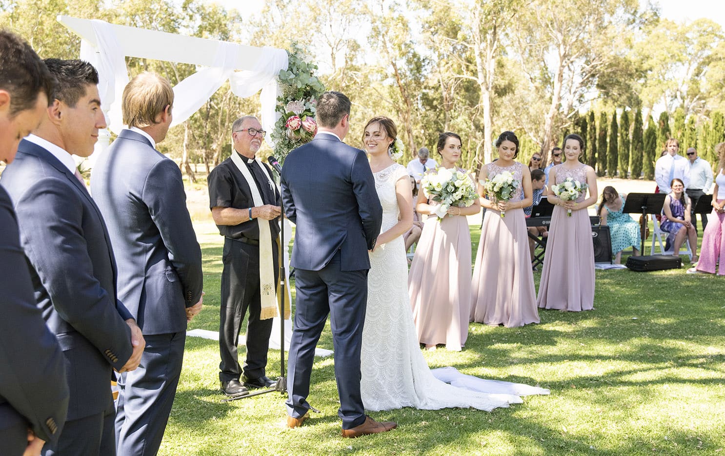 serafino wines wedding - claire & arron 42 Serafino wines wedding ceremony from side