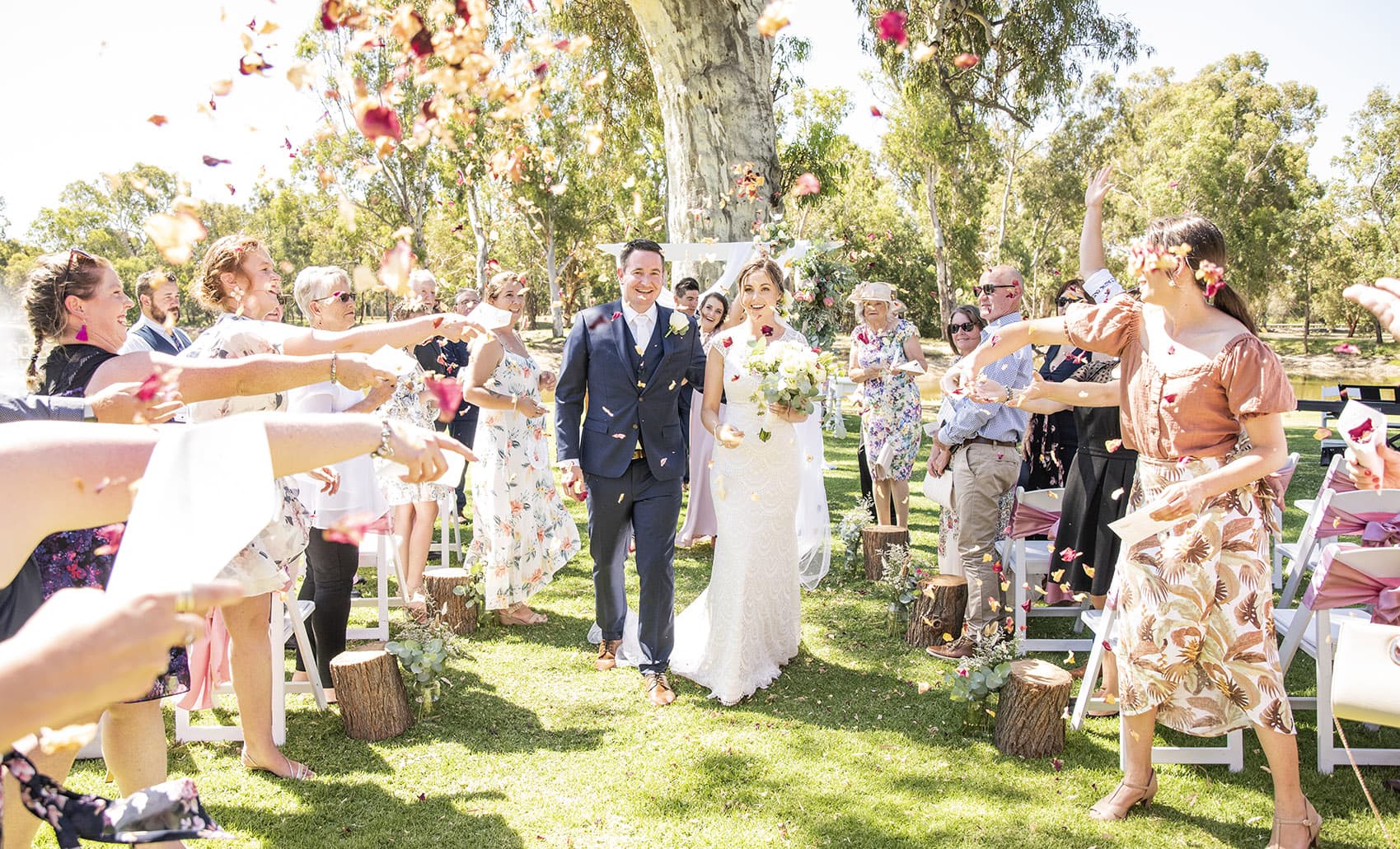 serafino wines wedding - claire & arron 51 Serafino wines wedding exit