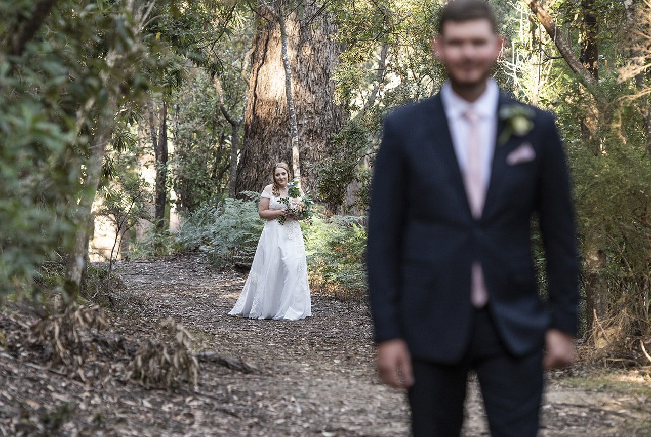 seagrass long point wedding - hobart - georgia & matt 3 Approaching her groom