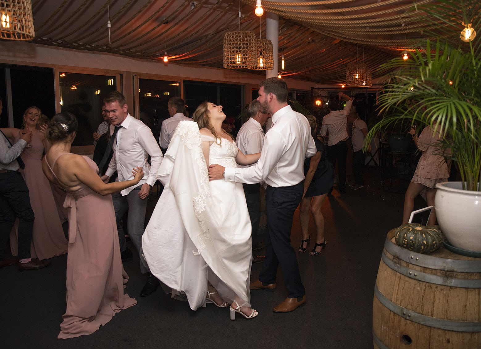 seagrass long point wedding - hobart - georgia & matt 86 Bride and groom dancing together
