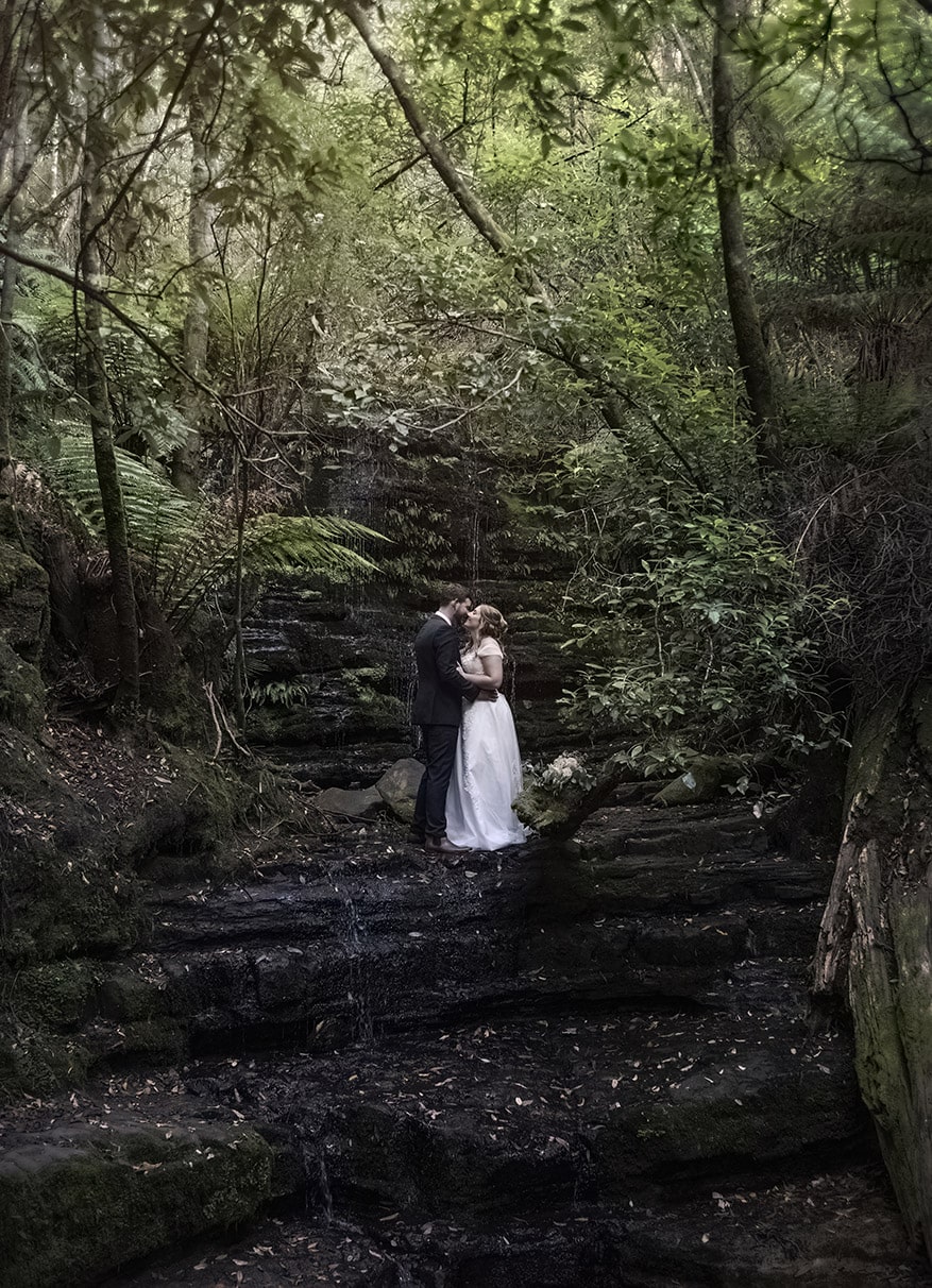 seagrass long point wedding - hobart - georgia & matt 18 Cascades falls wedding photography