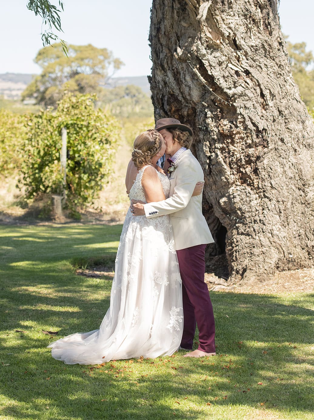 old oval estate wedding - suzie & jay 96 First kiss at Old Oval Estate wedding ceremony