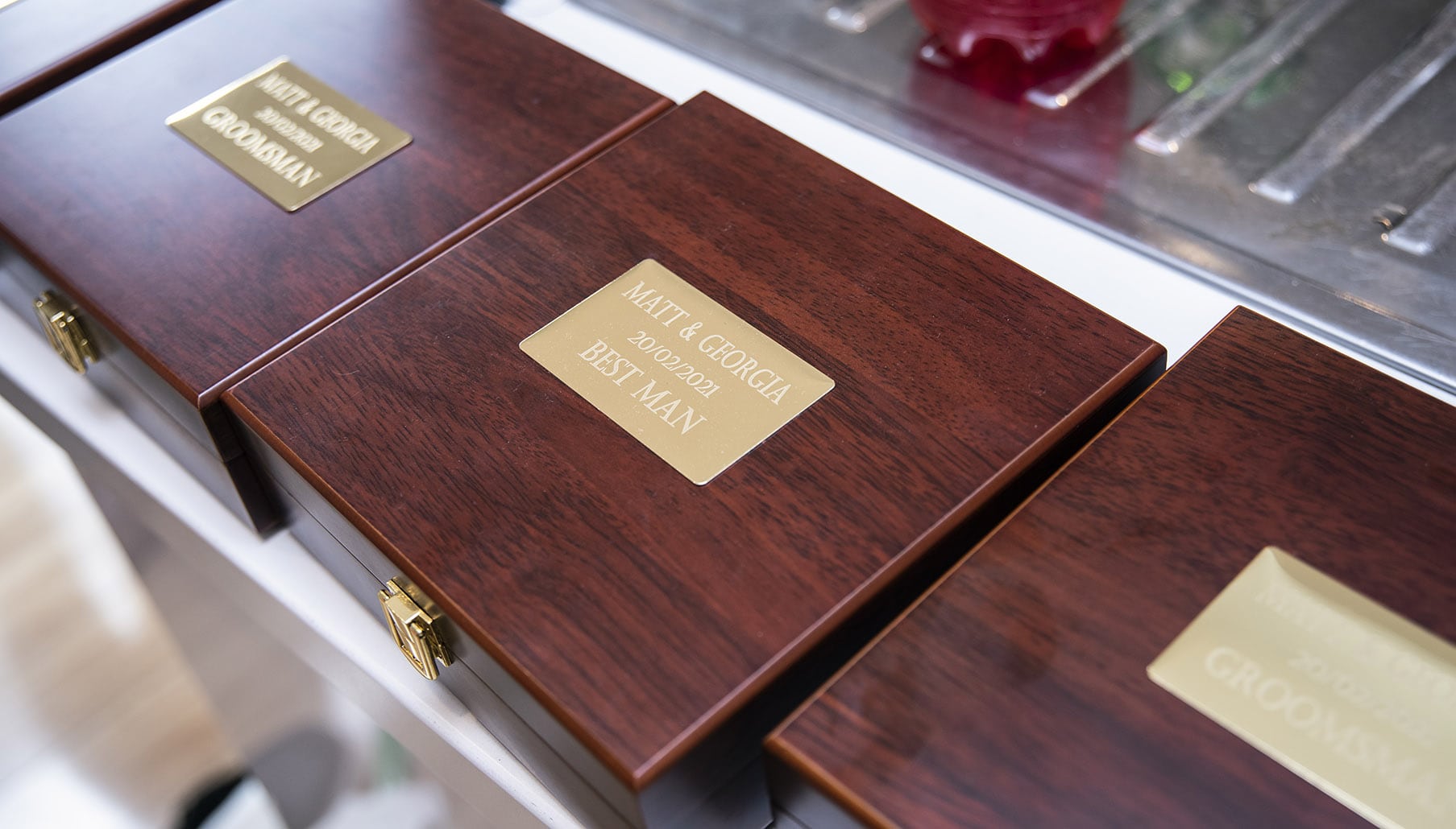 seagrass long point wedding - hobart - georgia & matt 36 Gift boxes for groomsmen