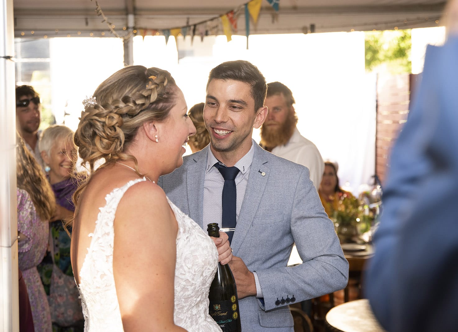 old oval estate wedding - suzie & jay 105 Guests greeting the bridal couple at reception