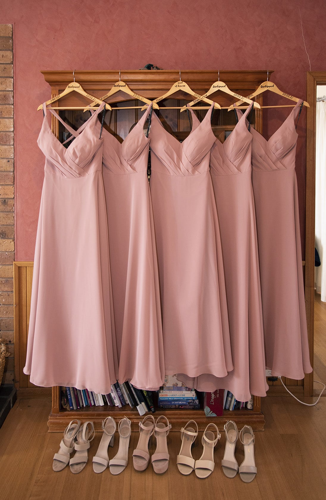 seagrass long point wedding - hobart - georgia & matt 41 Hanging bridesmaids dresses