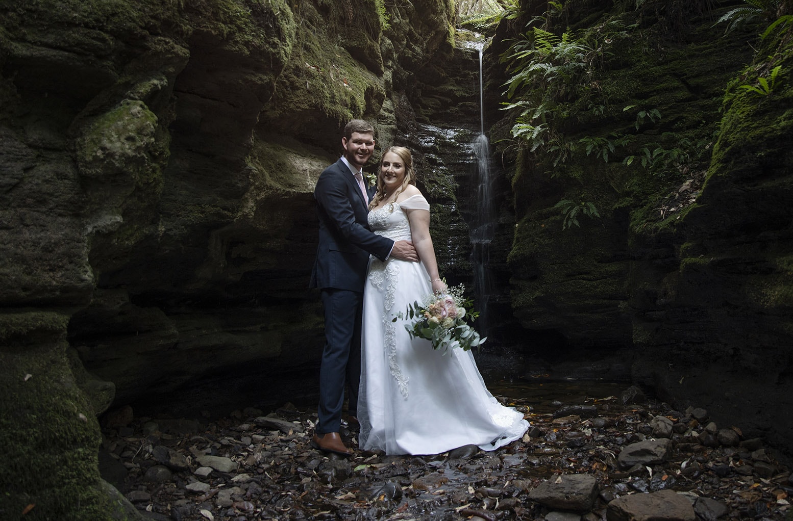 seagrass long point wedding - hobart - georgia & matt 14 Secret Falls Hobart Wedding Photo