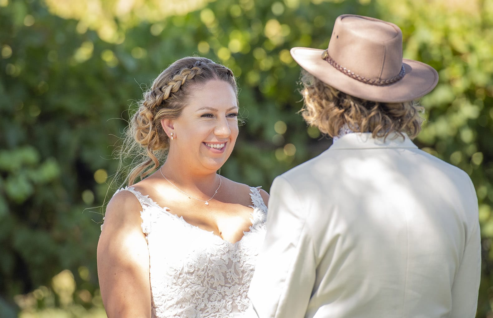old oval estate wedding - suzie & jay 91 Smiling bride during her wedding ceremony