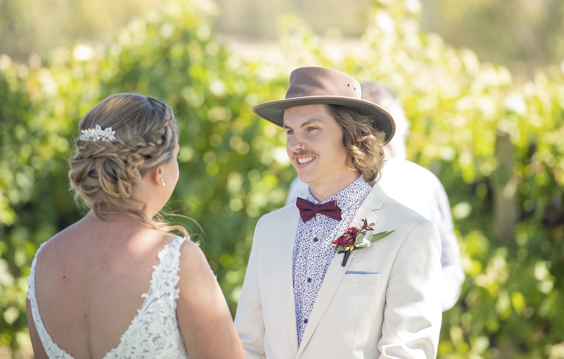 old oval estate wedding - suzie & jay 92 Smiling groom during his wedding ceremony