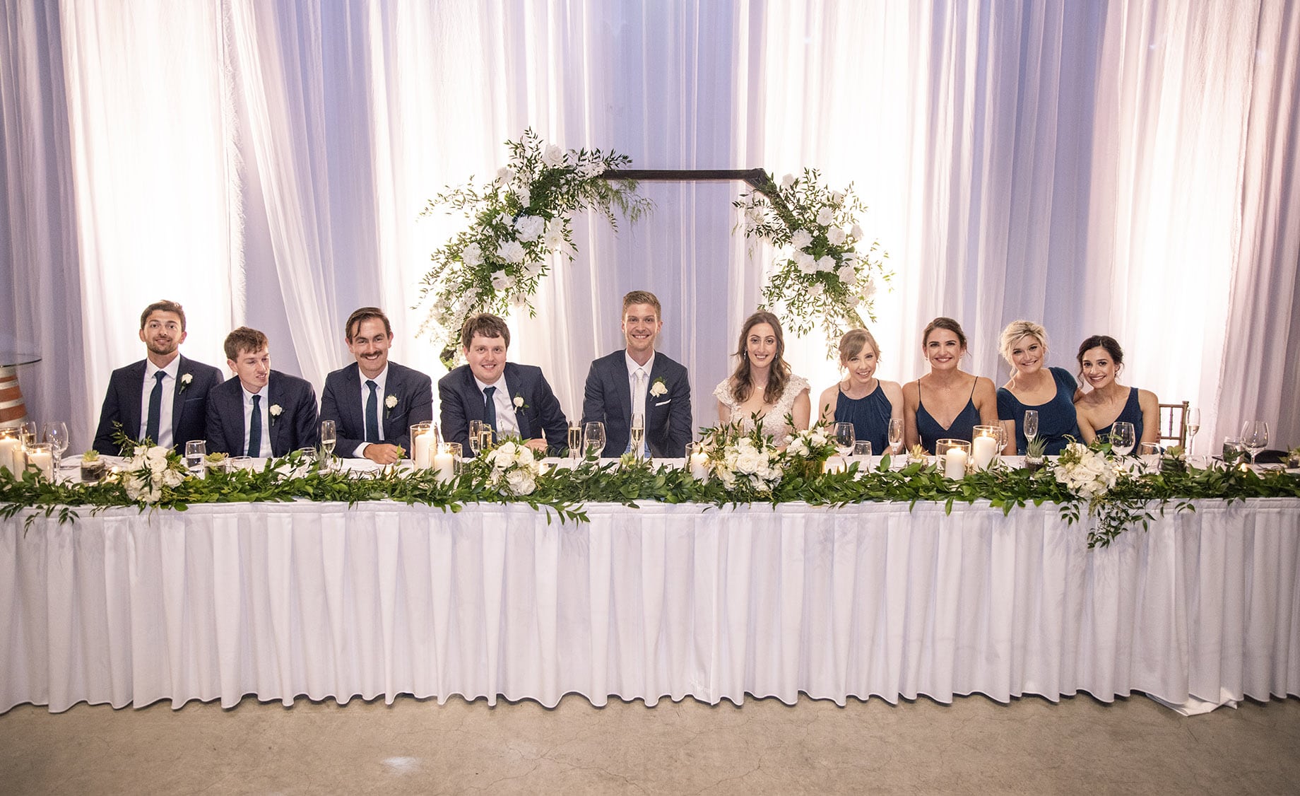 national wine center wedding - pat & kat 180 Bridal party at head table