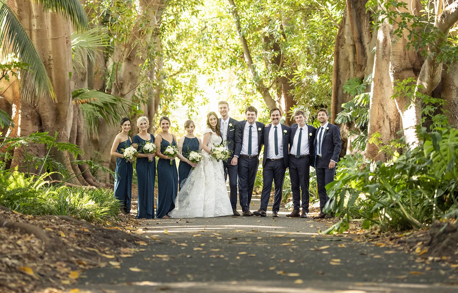 national wine center wedding - pat & kat 161 Bridal party together in the botanic gardens