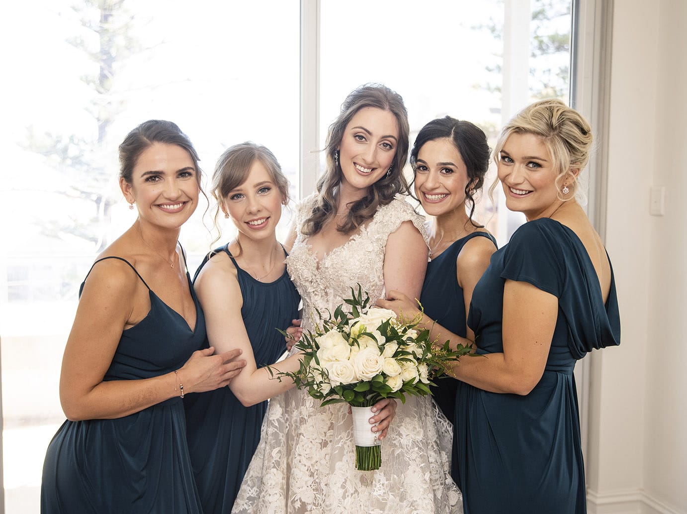 national wine center wedding - pat & kat 133 bridal party together