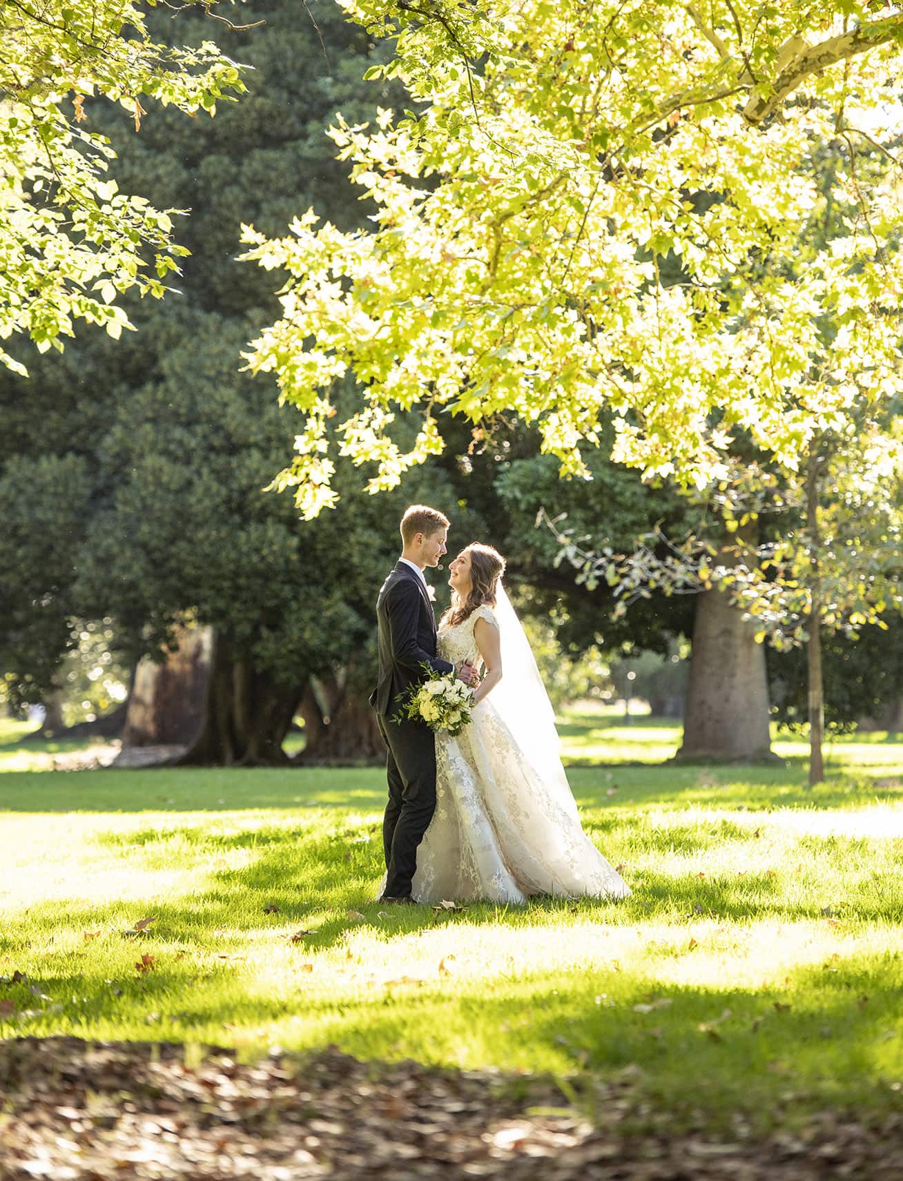 national wine center wedding - pat & kat 164 Enjoying the yellow colours of leaves in Botanic Park