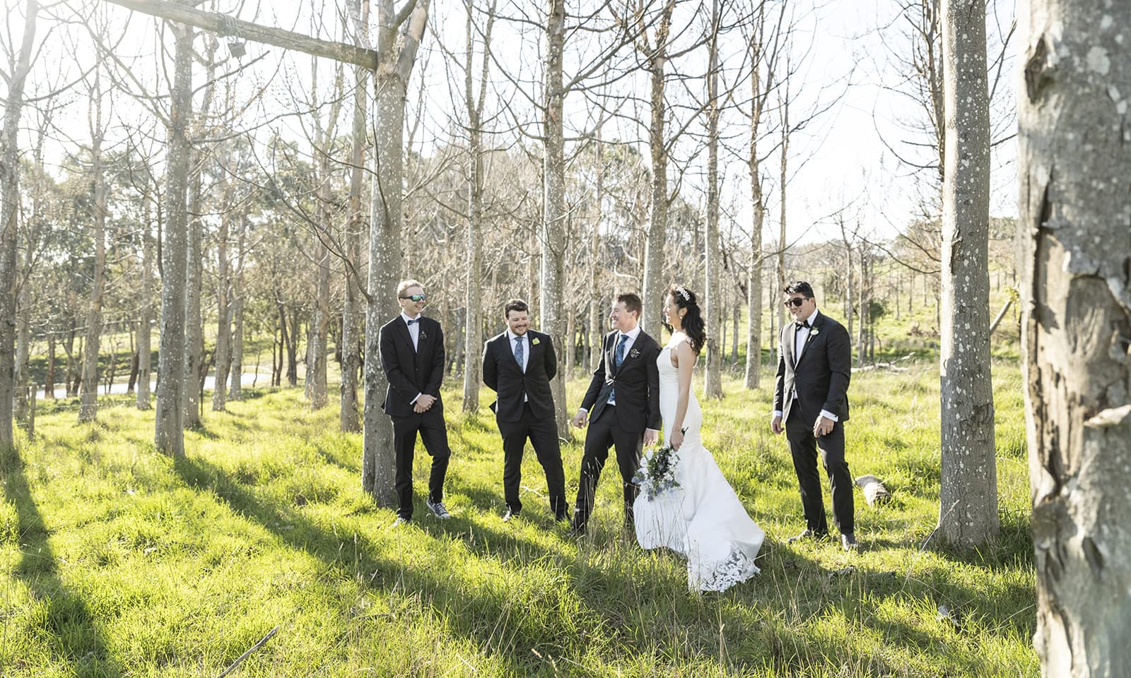 mount torrens hotel wedding - clare & craig 62 Bridal party amongst trees