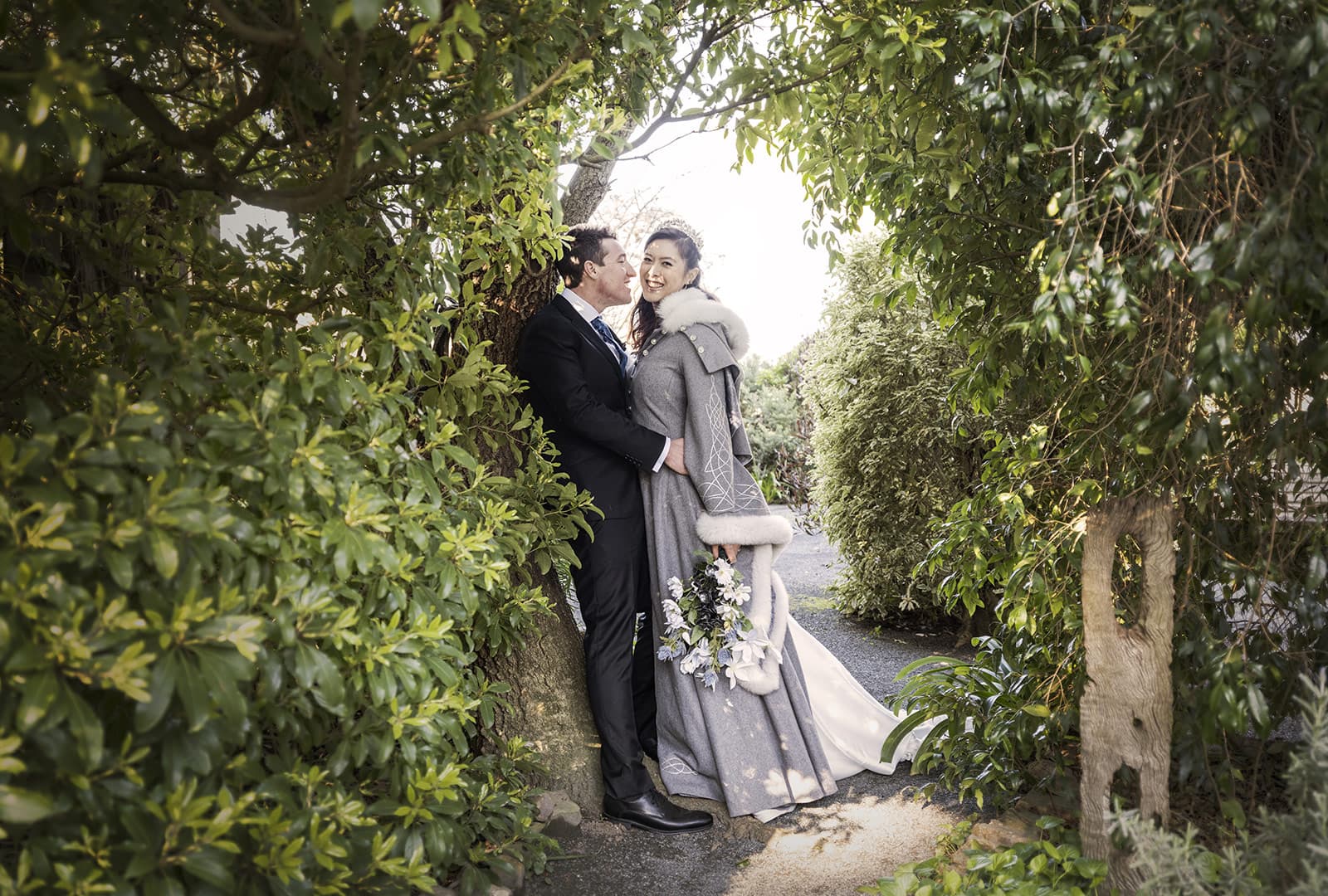 mount torrens hotel wedding - clare & craig 55 Bride and groom amongst the foliage