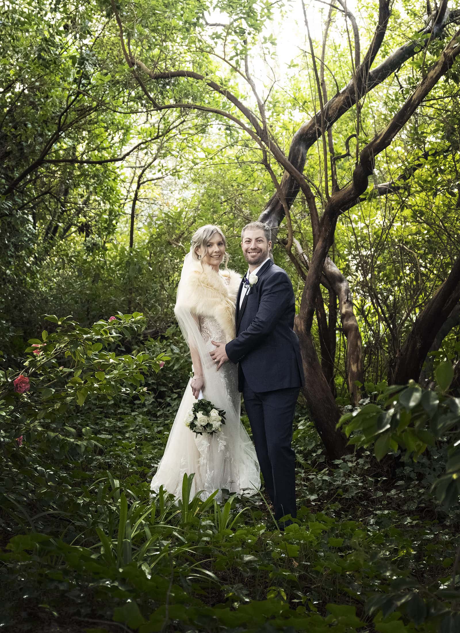 mount lofty house wedding - katrina & lucas 45 Bride and groom in the gardens of Mount Lofty House