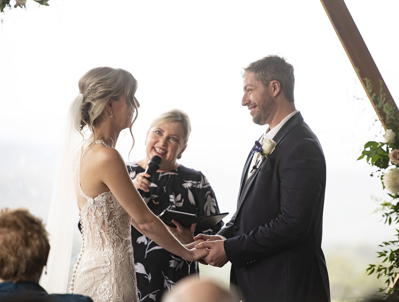 mount lofty house wedding - katrina & lucas 36 Celebrant talking during ceremony