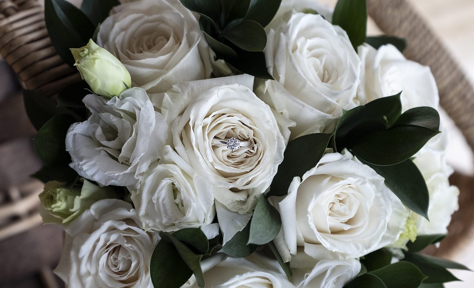 mount lofty house wedding - katrina & lucas 13 Engagement ring in white flowers
