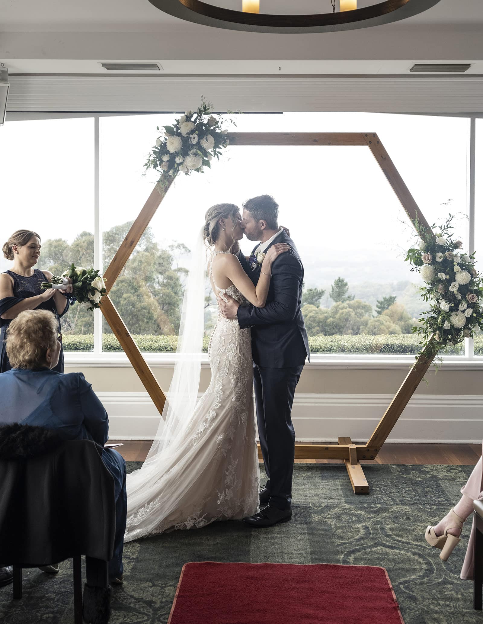 mount lofty house wedding - katrina & lucas 40 First kiss at this Mount Lofty House wedding