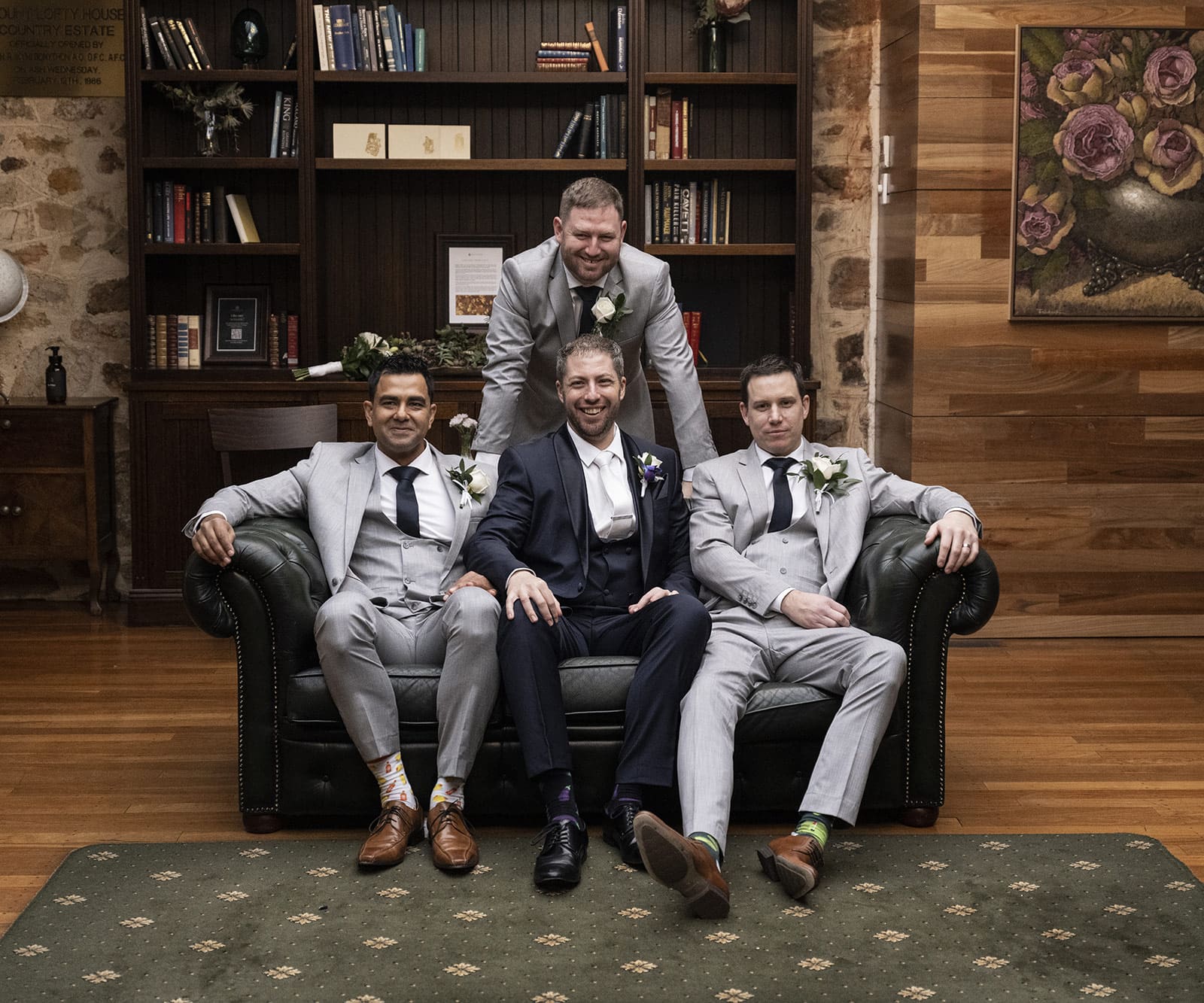 mount lofty house wedding - katrina & lucas 58 groom and groomsmen