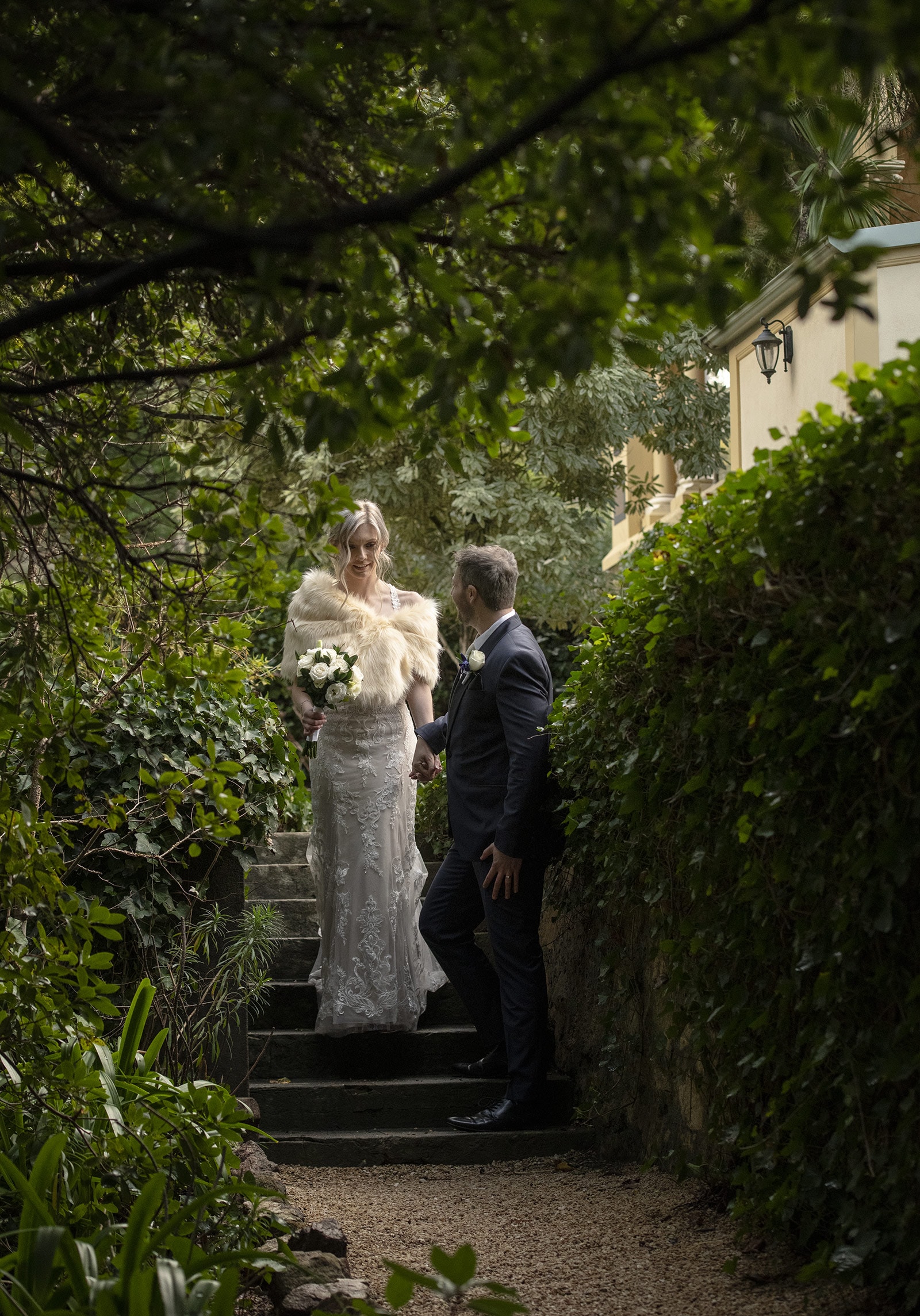 mount lofty house wedding - katrina & lucas 52 Groom helping bride
