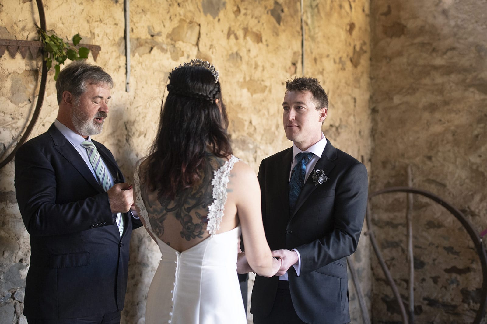 mount torrens hotel wedding - clare & craig 38 Groom looking at his bride